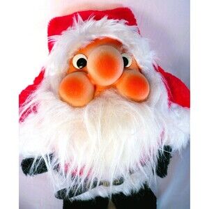 VTG 1982 Rennoc Santa Claus Rubber Face and Plush Stuffed Holiday Toy 14" Jolly